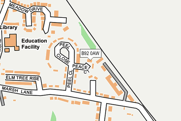 B92 0AW map - OS OpenMap – Local (Ordnance Survey) B92 0AW map - OS OpenMap – Local (Ordnance Survey)