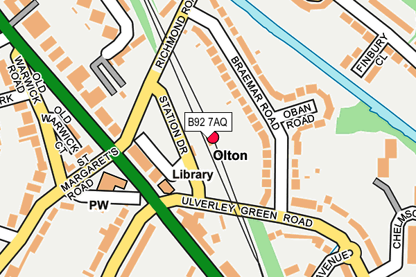 B92 7AQ map - OS OpenMap – Local (Ordnance Survey) B92 7AQ map - OS OpenMap – Local (Ordnance Survey)