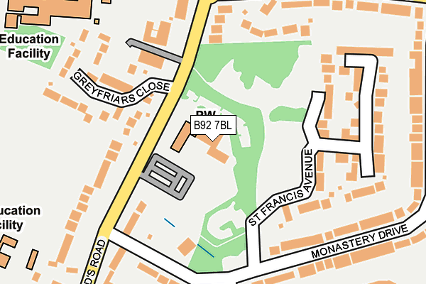 B92 7BL map - OS OpenMap – Local (Ordnance Survey) B92 7BL map - OS OpenMap – Local (Ordnance Survey)