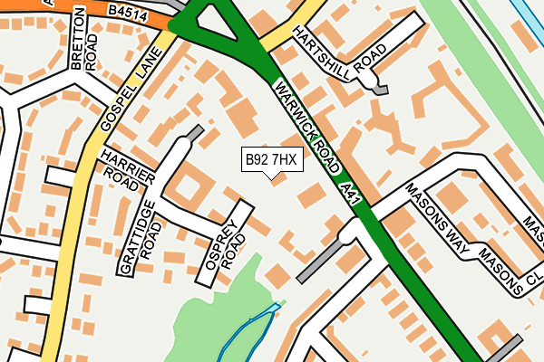 B92 7HX map - OS OpenMap – Local (Ordnance Survey) B92 7HX map - OS OpenMap – Local (Ordnance Survey)