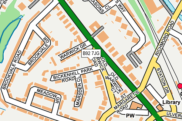 B92 7JG map - OS OpenMap – Local (Ordnance Survey) B92 7JG map - OS OpenMap – Local (Ordnance Survey)