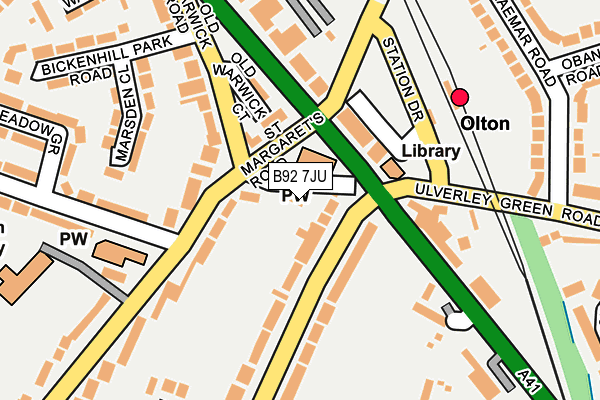 B92 7JU map - OS OpenMap – Local (Ordnance Survey) B92 7JU map - OS OpenMap – Local (Ordnance Survey)