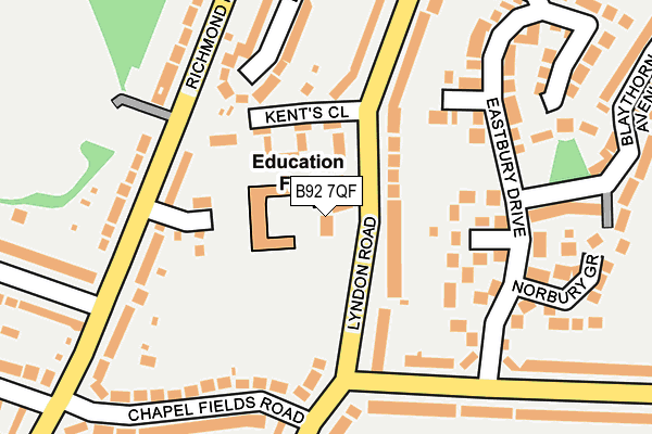 B92 7QF map - OS OpenMap – Local (Ordnance Survey) B92 7QF map - OS OpenMap – Local (Ordnance Survey)