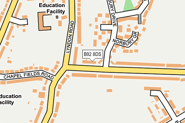 B92 8DS map - OS OpenMap – Local (Ordnance Survey) B92 8DS map - OS OpenMap – Local (Ordnance Survey)