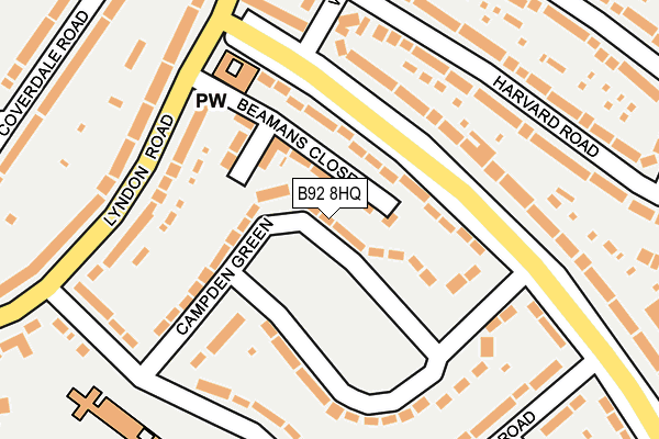 B92 8HQ map - OS OpenMap – Local (Ordnance Survey) B92 8HQ map - OS OpenMap – Local (Ordnance Survey)