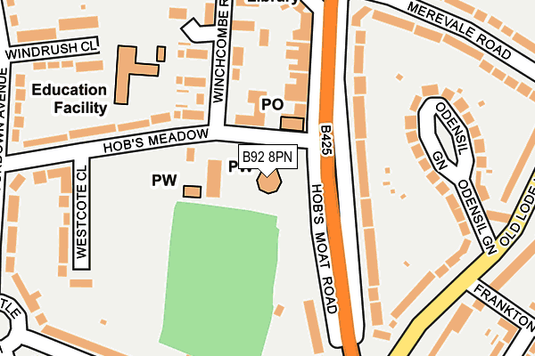 B92 8PN map - OS OpenMap – Local (Ordnance Survey) B92 8PN map - OS OpenMap – Local (Ordnance Survey)