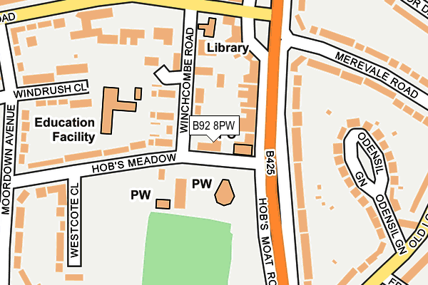 B92 8PW map - OS OpenMap – Local (Ordnance Survey) B92 8PW map - OS OpenMap – Local (Ordnance Survey)