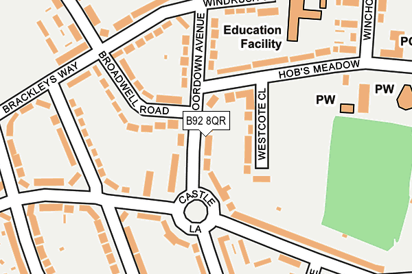 B92 8QR map - OS OpenMap – Local (Ordnance Survey) B92 8QR map - OS OpenMap – Local (Ordnance Survey)