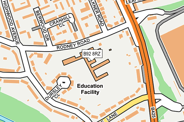 B92 8RZ map - OS OpenMap – Local (Ordnance Survey) B92 8RZ map - OS OpenMap – Local (Ordnance Survey)