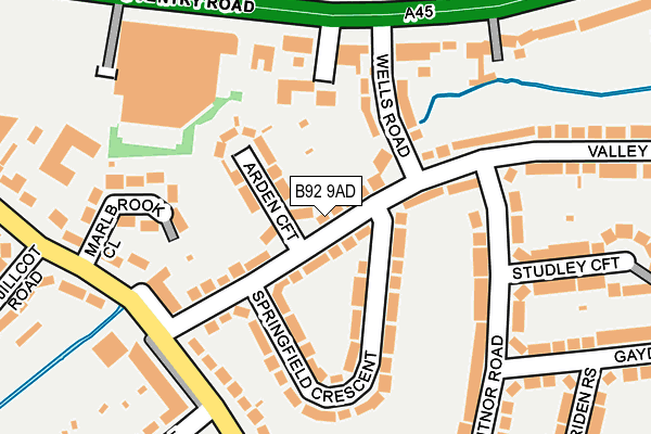 B92 9AD map - OS OpenMap – Local (Ordnance Survey) B92 9AD map - OS OpenMap – Local (Ordnance Survey)