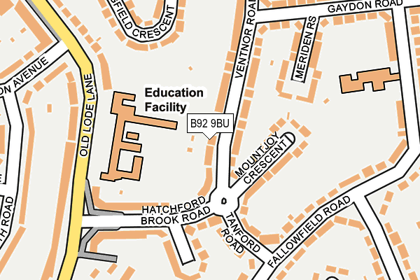 B92 9BU map - OS OpenMap – Local (Ordnance Survey) B92 9BU map - OS OpenMap – Local (Ordnance Survey)