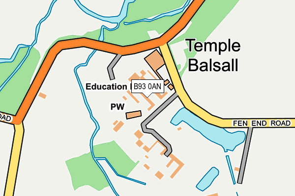 B93 0AN map - OS OpenMap – Local (Ordnance Survey) B93 0AN map - OS OpenMap – Local (Ordnance Survey)