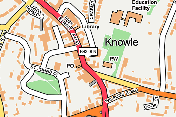 B93 0LN map - OS OpenMap – Local (Ordnance Survey) B93 0LN map - OS OpenMap – Local (Ordnance Survey)