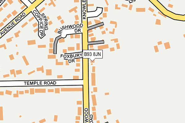 B93 8JN map - OS OpenMap – Local (Ordnance Survey) B93 8JN map - OS OpenMap – Local (Ordnance Survey)