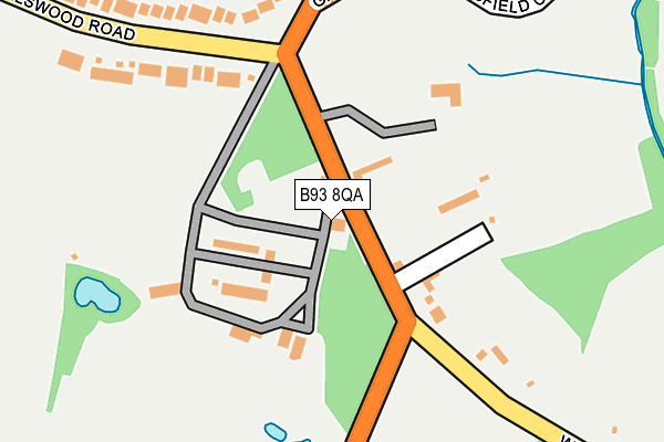 B93 8QA map - OS OpenMap – Local (Ordnance Survey) B93 8QA map - OS OpenMap – Local (Ordnance Survey)