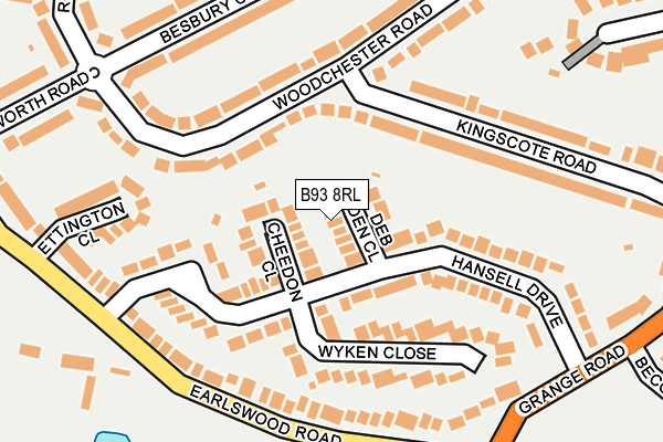 B93 8RL map - OS OpenMap – Local (Ordnance Survey) B93 8RL map - OS OpenMap – Local (Ordnance Survey)