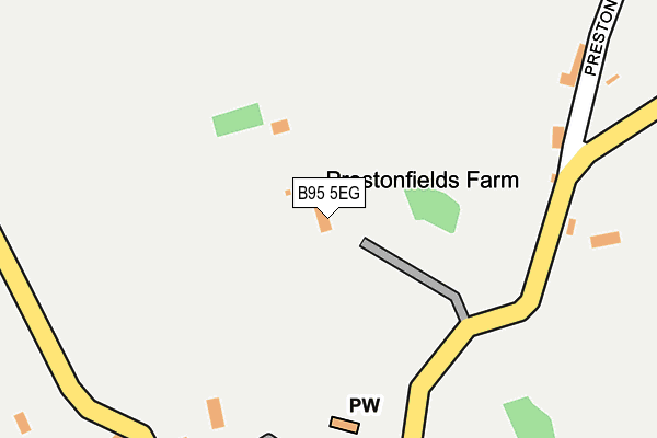 B95 5EG map - OS OpenMap – Local (Ordnance Survey)