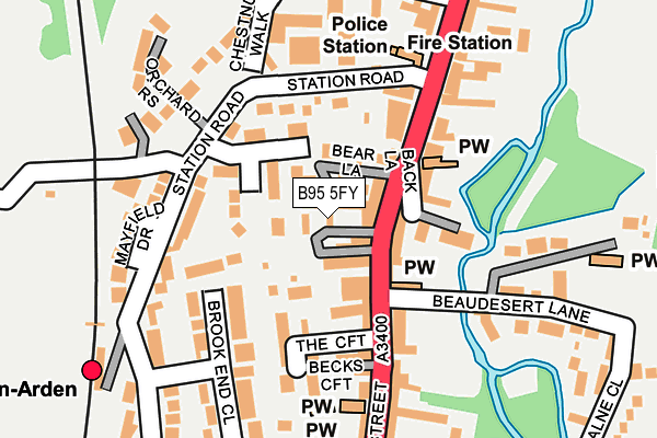 B95 5FY map - OS OpenMap – Local (Ordnance Survey) B95 5FY map - OS OpenMap – Local (Ordnance Survey)