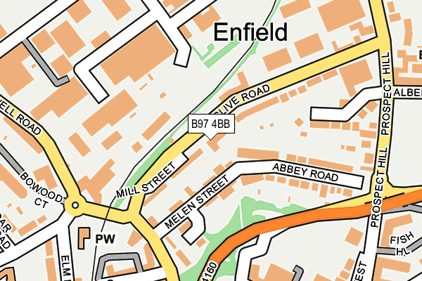 B97 4BB map - OS OpenMap – Local (Ordnance Survey)