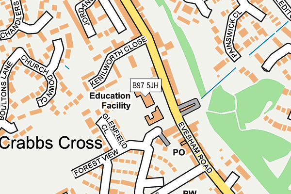 B97 5JH map - OS OpenMap – Local (Ordnance Survey)