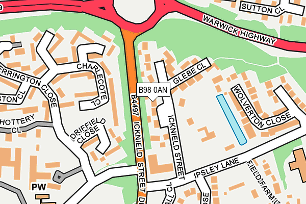 B98 0AN map - OS OpenMap – Local (Ordnance Survey) B98 0AN map - OS OpenMap – Local (Ordnance Survey)