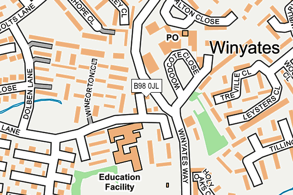 B98 0JL map - OS OpenMap – Local (Ordnance Survey)