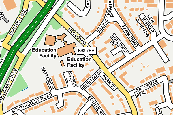 B98 7HA map - OS OpenMap – Local (Ordnance Survey) B98 7HA map - OS OpenMap – Local (Ordnance Survey)