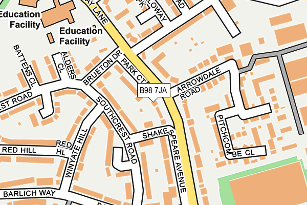 B98 7JA map - OS OpenMap – Local (Ordnance Survey) B98 7JA map - OS OpenMap – Local (Ordnance Survey)
