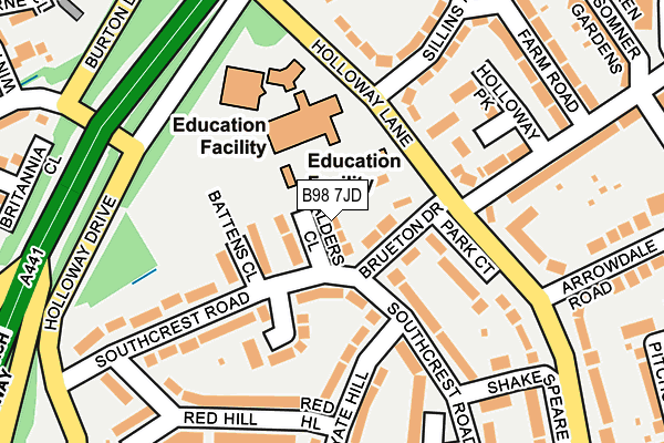 B98 7JD map - OS OpenMap – Local (Ordnance Survey) B98 7JD map - OS OpenMap – Local (Ordnance Survey)