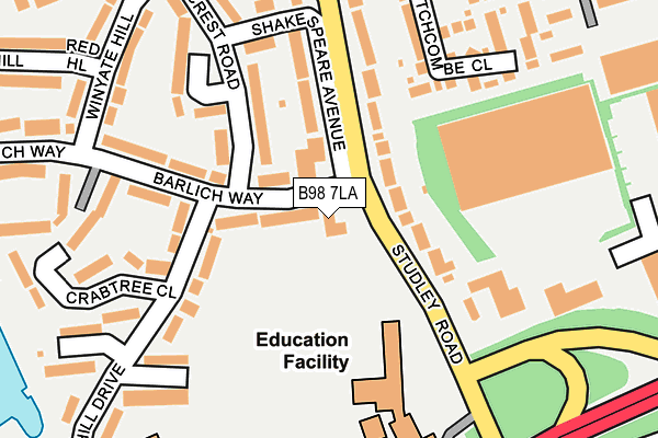 B98 7LA map - OS OpenMap – Local (Ordnance Survey) B98 7LA map - OS OpenMap – Local (Ordnance Survey)