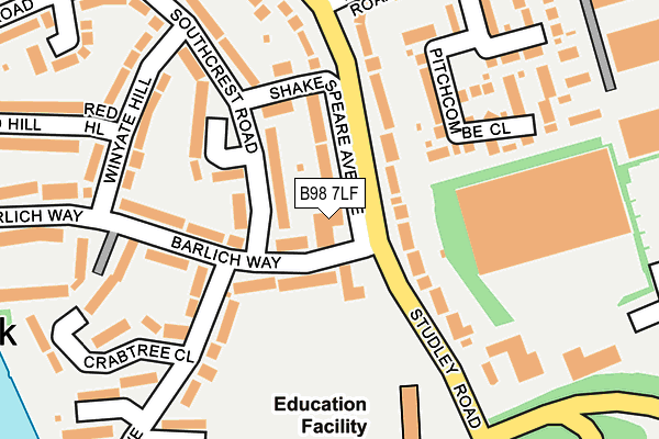 B98 7LF map - OS OpenMap – Local (Ordnance Survey) B98 7LF map - OS OpenMap – Local (Ordnance Survey)