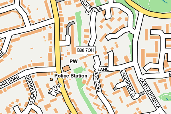 B98 7QH map - OS OpenMap – Local (Ordnance Survey) B98 7QH map - OS OpenMap – Local (Ordnance Survey)