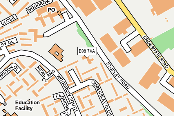 B98 7XA map - OS OpenMap – Local (Ordnance Survey) B98 7XA map - OS OpenMap – Local (Ordnance Survey)