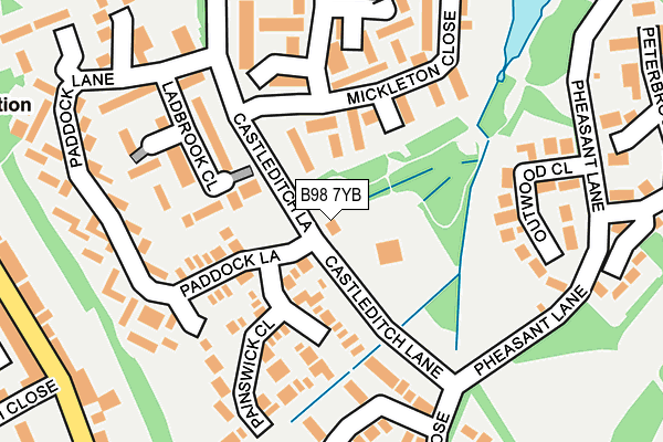 B98 7YB map - OS OpenMap – Local (Ordnance Survey) B98 7YB map - OS OpenMap – Local (Ordnance Survey)