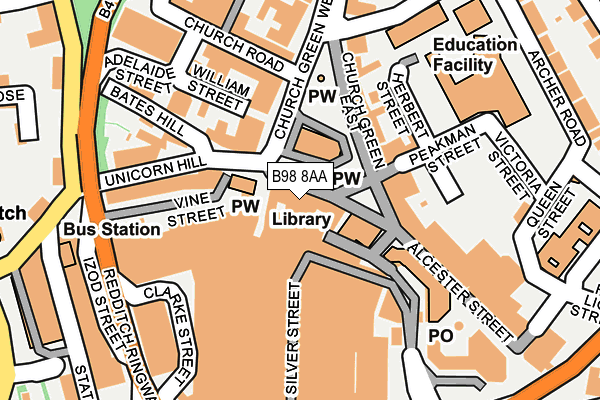 B98 8AA map - OS OpenMap – Local (Ordnance Survey) B98 8AA map - OS OpenMap – Local (Ordnance Survey)