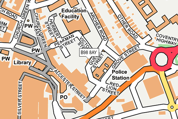 B98 8AY map - OS OpenMap – Local (Ordnance Survey) B98 8AY map - OS OpenMap – Local (Ordnance Survey)