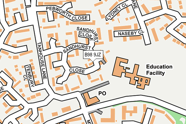 B98 9JZ map - OS OpenMap – Local (Ordnance Survey) B98 9JZ map - OS OpenMap – Local (Ordnance Survey)