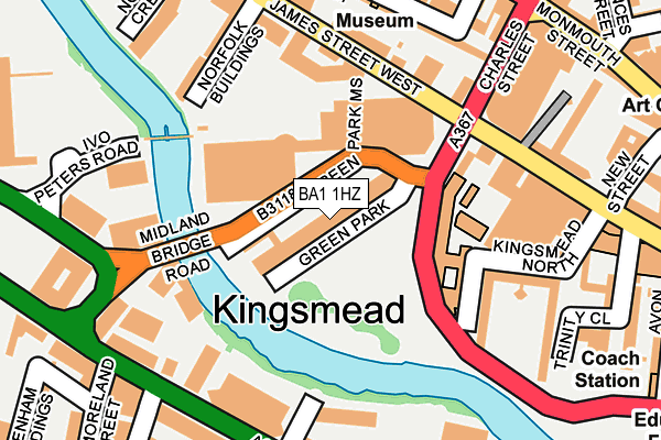 BA1 1HZ map - OS OpenMap – Local (Ordnance Survey)