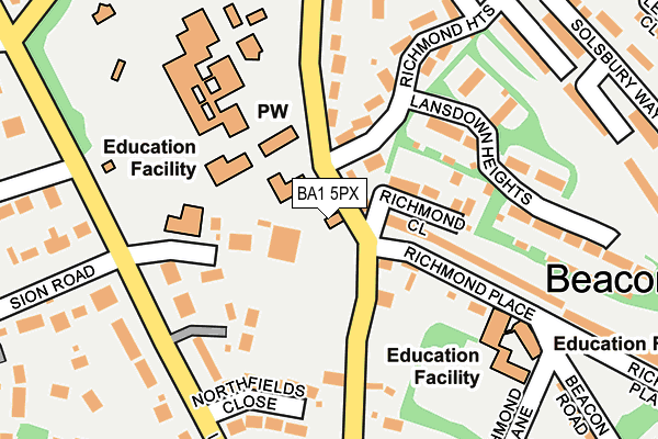 BA1 5PX map - OS OpenMap – Local (Ordnance Survey) BA1 5PX map - OS OpenMap – Local (Ordnance Survey)