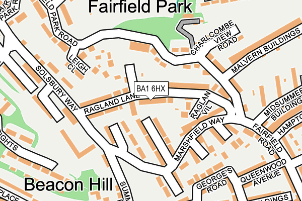 BA1 6HX map - OS OpenMap – Local (Ordnance Survey)