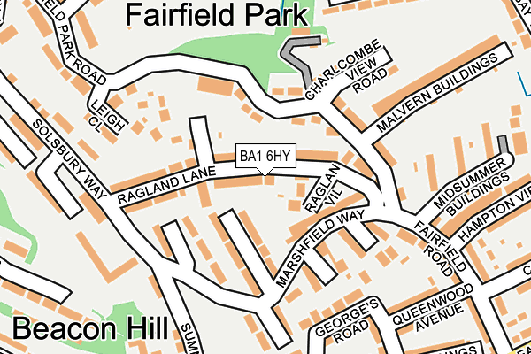 BA1 6HY map - OS OpenMap – Local (Ordnance Survey)