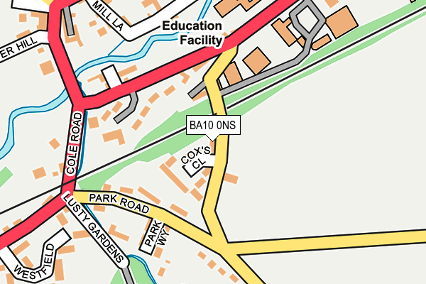 BA10 0NS map - OS OpenMap – Local (Ordnance Survey) BA10 0NS map - OS OpenMap – Local (Ordnance Survey)