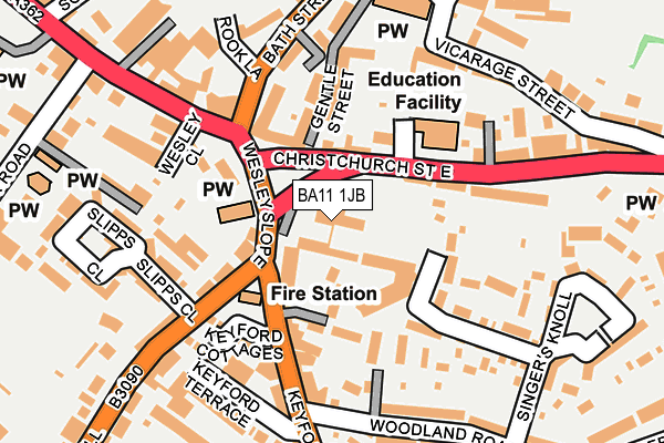 BA11 1JB map - OS OpenMap – Local (Ordnance Survey) BA11 1JB map - OS OpenMap – Local (Ordnance Survey)