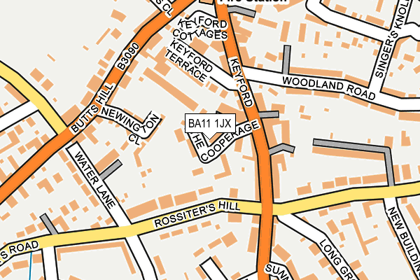 BA11 1JX map - OS OpenMap – Local (Ordnance Survey) BA11 1JX map - OS OpenMap – Local (Ordnance Survey)