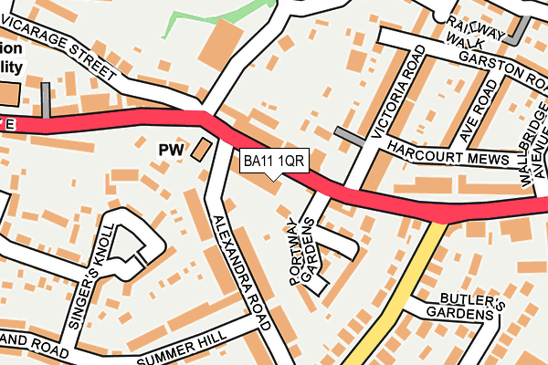 BA11 1QR map - OS OpenMap – Local (Ordnance Survey) BA11 1QR map - OS OpenMap – Local (Ordnance Survey)
