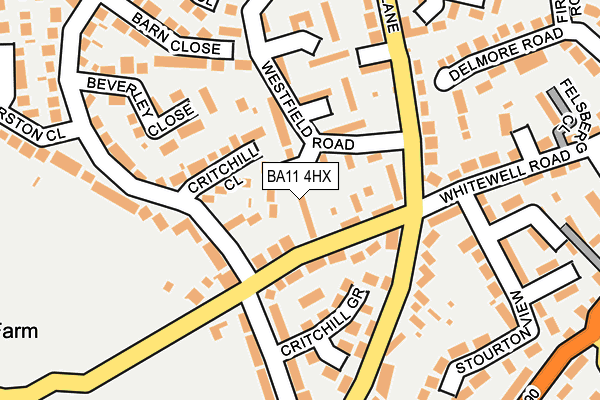 BA11 4HX map - OS OpenMap – Local (Ordnance Survey) BA11 4HX map - OS OpenMap – Local (Ordnance Survey)