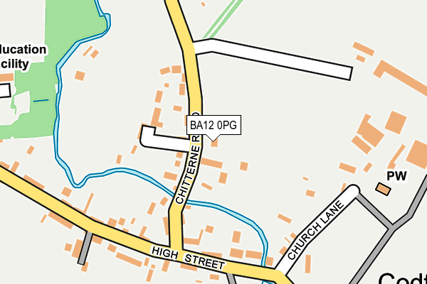 BA12 0PG map - OS OpenMap – Local (Ordnance Survey) BA12 0PG map - OS OpenMap – Local (Ordnance Survey)