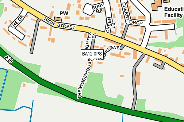 BA12 0PS map - OS OpenMap – Local (Ordnance Survey) BA12 0PS map - OS OpenMap – Local (Ordnance Survey)