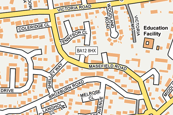 BA12 8HX map - OS OpenMap – Local (Ordnance Survey) BA12 8HX map - OS OpenMap – Local (Ordnance Survey)