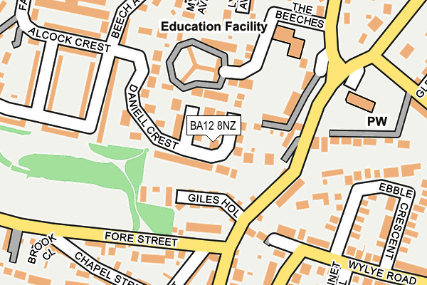 BA12 8NZ map - OS OpenMap – Local (Ordnance Survey) BA12 8NZ map - OS OpenMap – Local (Ordnance Survey)